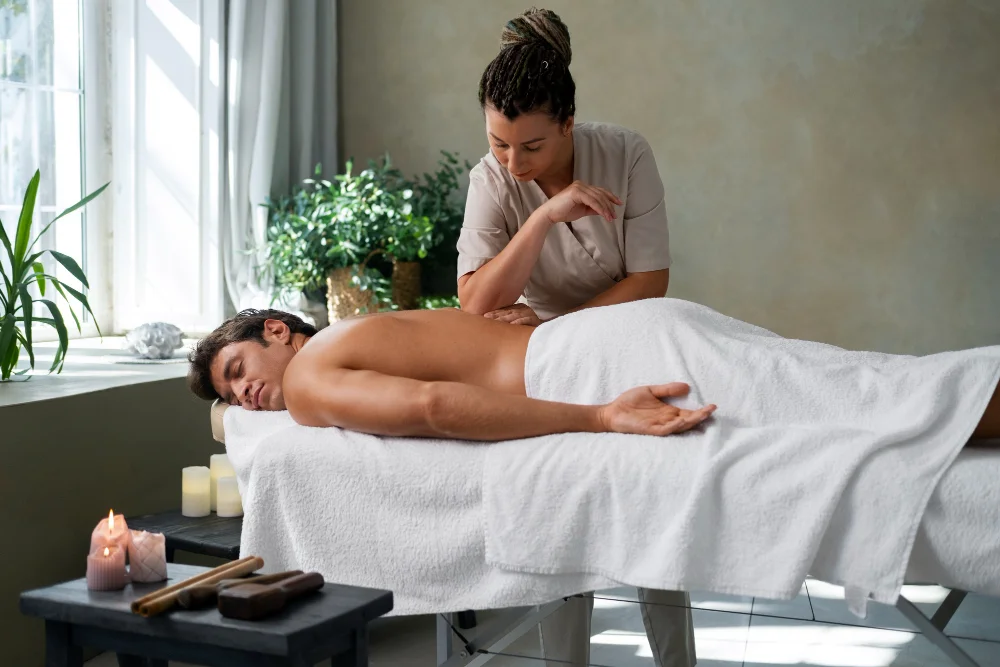 Man in the best massage spa in aruba